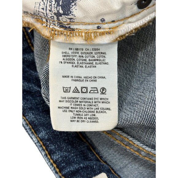 Pilcro The Letterpress High-Waist Blue Jeans Flare Leg Crop Frayed-Hem Size 28 - Picture 8 of 8